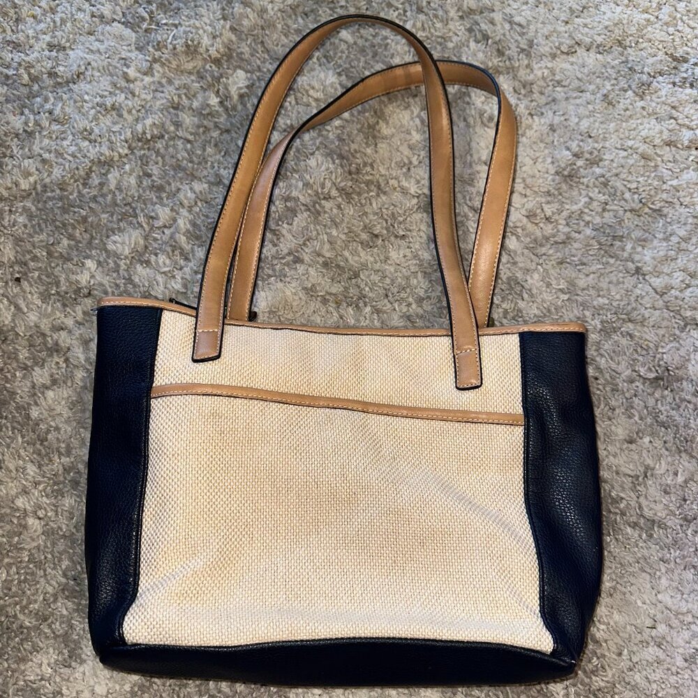 Giani Bernini Shoulder Bag EUC Black Brown Tan Colorblock - Picture 4 of 16